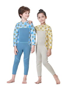 ウェットスーツ 水着 キッズ 子供 レジャー 海 プール 秋冬 男の子 女の子 厚手 暖かい ワンピース 長袖 水泳 シュノーケリング サーフィン スポーツ