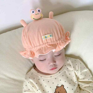 キッズ ベビー バケットハット 帽子 かわいい 帽子 春秋 レース 帽子 カエル 新生児 帽子 スリープ ハット 男の子 女の子 帽子 約010ヶ月赤ちゃんの頭囲3646CM範囲