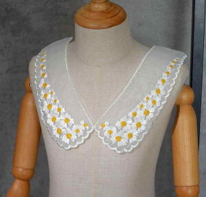 手芸 ハンドクラフト 材料 レース 生地 DIY アクセサリー デイジー 刺繍 オーガンジー 襟 シャツ セーター ドレス 装飾 おしゃれ かわいい