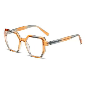 ファッション メガネ おしゃれ 伊達眼鏡 アメリカン カラー ブロック 不規則 プレーン ミラー 女性用 フレーム 抗ブルーライト メガネ