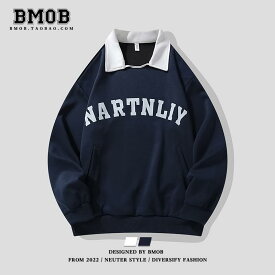 トップス ポロシャツ おしゃれ レター プリント POLO 長袖 メンズ ファッション カジュアル スウェットシャツ