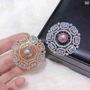 レディース アクセサリー DIY ※パールなし 空ホルダー 半完成品 エレガント リング ブリリアント ジルコン ブローチ ピン パール 蜜蝋 翡翠 コサージュ ホルダー