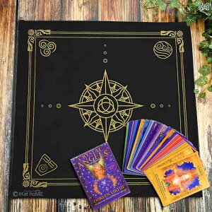 タロット クロス 美しい 占い tarot 神秘的 祭壇布 ワイ テタ ローブ フランネル テーブル プッシュ カード 布 背景布 ルーンストーン クリスタル 三 お姫様 四 元素 サンフラワー