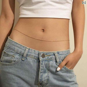 レディース 夏 チェーン アクセサリー ボディ ビキニ 水着 プール ビーチ 海水浴 アクセ セクシー パンク シンプル 幾何学的 メタルツイスト ウエスト 女性 アメリカ 魅惑的 単層