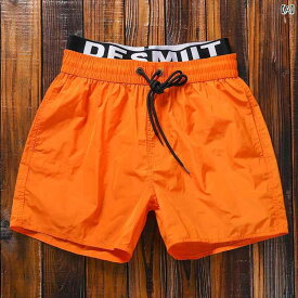 メンズ カジュアル 夏 パンツ ビーチ 海パン 水着 海水 プール 海水浴 サーフィン スポーツ サニーオレンジ 速乾 裏地 水泳 休暇 ショーツ