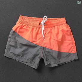 メンズ カジュアル 夏 パンツ ビーチ 海パン 水着 プール サーフィン 海水浴 ショート コントラスト グレー オレンジ 裏地 速乾