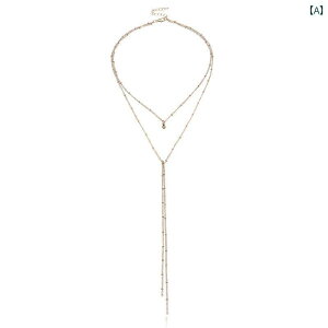 レディース タッセル ネックレス アクセサリー チェーン エスニック 水着 ビキニ プール ビーチ アクセ アメリカ 二層 鎖骨 セーター 韓国 極細 多層 ロング Y 字型 ビーズ