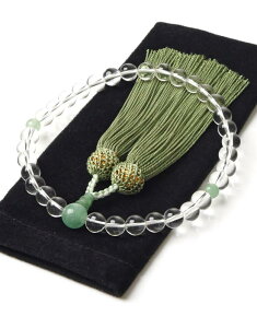 【EsuonHappiness】 数珠 天然素材 女性用 8mm 頭房 数珠袋付き すべての宗派で使える 選べるお色 法事 葬式