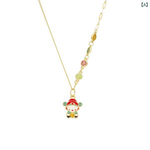 ネックレス レディース S925純銀 焼き付けエナメル 七宝 財神様ペンダント 開運 吉祥 軽量 上品 エレガント 国風デザイン オフィス カジュアル 通勤用 オールシーズン対応