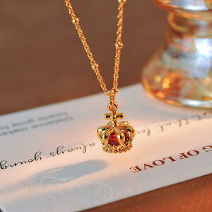 ネックレス レディース 王冠 クラウン ジルコニア レトロ エレガント 上品 高級感 高見え 鎖骨チェーン チョーカー 普段使い デイリー オフィス パーティー 銅合金 電気メッキ加工 個性的 シ