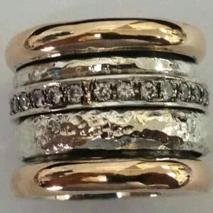 指輪 男女兼用 ユニセックス 欧米風 おしゃれ スタイリッシュ ジルコニア ワイドバンド 3点セット モダンデザイン 個性的 トレンド 亜鉛合金 ゴールドカラー 通勤 オフィス