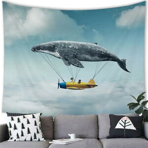 タペストリー かわいい クジラ 鯨柄 壁掛け リビング 寝室 パーティー イベント 装飾 ウォールデコレーション ポリエステル 北欧スタイル 目隠し インテリア 背景 多色 多サイズ展開 おしゃ
