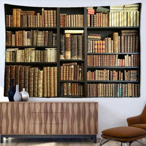 タペストリー ファンタジー レトロ アート 本棚 ブックシェルフ 壁掛け 北欧風 ポリエステル インテリア ウォールデコレーション リビング 寝室 部屋 装飾 模様替え