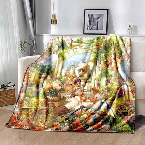 毛布 子供 キッズ かわいい フランネル 大判 ソフト 軽量 保温 ポリエステル オールシーズン 寝室 インテリア ひざ掛け 部屋着 ボヘミアン風