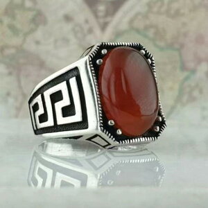 指輪 メンズ 男性用 レッド 赤色 レトロ柄 クラシックデザイン 高級感 上品な 合金製 ファッションリング おしゃれ アクセサリー ジュエリー 複数サイズ対応