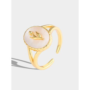 アクセサリー レディース S925 シルバー チューリップ フラワー シェル 貝殻デザイン 幾何学 オーバル 韓国風 インスタ映え おしゃれ フレンチレトロ 指輪 ネックレス 電気メッキ加工 ゴール