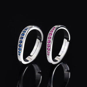 指輪 レディース 調節可能 オープンリング フリーサイズ アシンメトリー 個性的 モアサナイト パヴェジルコニア カラージルコニア シンプル 人差し指リング