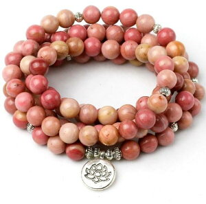 数珠 メンズ レディース 瑪瑙 メノウ パワーストーン お守り ラッキーアイテム 108玉 8mm 蓮 ハス OM 仏様 アイモチーフ ブレスレット ネックレス ペンダント(x2)