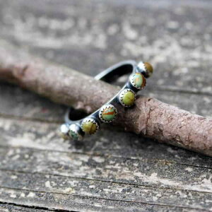 指輪 レディース レトロ エスニック カラフル ターコイズ 小粒 ビーズ 個性的 エレガント おしゃれ 合金製 電気メッキ 幾何学模様 丸型