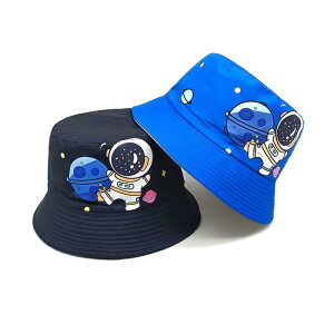 バケットハット キッズ ベビー 男の子 女の子 宇宙 クマ キャラクター かわいい 紫外線対策 日よけ 通気性 オールシーズン ポリエステル プリント柄