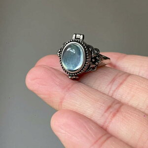 指輪 レディース ヨーロピアンレトロ 銅製 クリスタル ライトブルー 王冠 ひし形モチーフ 星空羅針盤 ユニークデザイン 開口式フリーサイズ 高級感 ピンキーリング