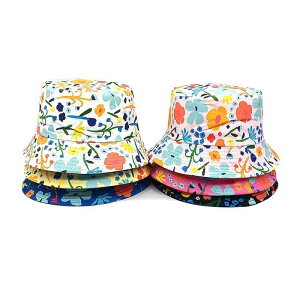 帽子 キッズ 男の子 女の子 男女兼用 小花柄 キャラクター柄 プリント バケットハット つば広 サファリハット 日よけ UVカット 紫外線対策 通気性 かわいい おしゃれ アウトドア ポリエステ