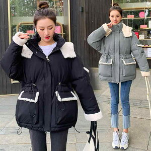 中綿コート レディース 女性用 厚手 暖かい 保温 ボア 切り替え フード付き ミドル丈 ウエストマーク ゆったり オーバーサイズ 長袖 ファスナー 無地 ポリエステル 秋冬 通勤 オフィス カジ