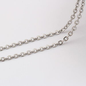ネックレス 男女兼用 メンズ レディース 軽量 錆びにくい アレルギー対応 304L ステンレス チタン鋼 Oリングチェーン 55cm 銀色 万能 カジュアル 普段使い ペア