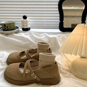 パンプス レディース 2way スタイルアップ効果 厚底 メリージェーンシューズ レトロ フレンチ ブリティッシュ クラシカル 浅履き ローヒール ストラップ ラウンドトゥ 合成皮革 フェイクレザ