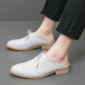 ローファー メンズ 男性用 ドライビングシューズ スリッポン かかと無し クローズドトゥ ミュール サンダル PUレザー 合成皮革 ホワイト カジュアル フラットヒール ラウンドトゥ 大きいサ