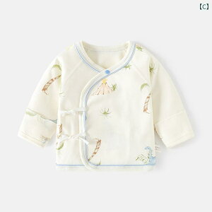 ベビー肌着 新生児 赤ちゃん 無縫製 縫い目なし 綿100% 春秋 面ファスナー 前開き 和尚服 パジャマ 寝巻き トップス 男女兼用 かわいい キャラクター柄 出産祝い 退院着