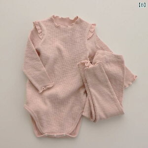 ロンパース ベビー キッズ 韓国子供服 男女兼用 秋冬 ルームウェア パジャマ 部屋着 長袖 カバーオール 2点セット 綿混 ソフト加工 赤ちゃん 男の子 女の子 かわいい オールインワン