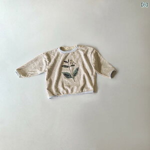 Tシャツ キッズ 男の子 女の子 長袖 春秋物 吸汗速乾 柔らか肌触り 花柄 丸首 カジュアル 韓国風 おしゃれ 綿 ニット素材 トレーナー スウェット フードなし