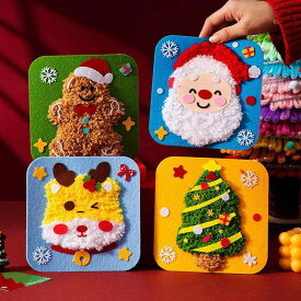 工作キット キッズ クリスマス 不織布 手作り DIY ひも通し 縫製 知育玩具 幼稚園 保育園 おもちゃ ギフト プチギフト プレゼント 景品