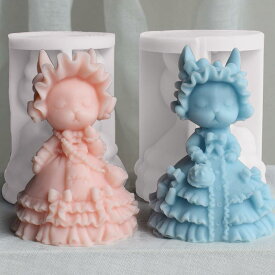 シリコンモールド うさぎ プリンセス レジン型 アロマストーン 石膏 DIY ハンドメイド 立体 3D 樹脂 クラフト 抜き型 クレイ粘土 キャンドル 置物 オブジェ インテリア雑貨 飾り