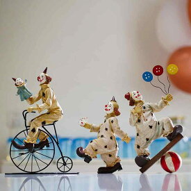 置物 北欧風 サーカス ピエロ 人物 キャラクター おしゃれ かわいい 樹脂製 卓上 玄関 リビング インテリア オブジェ 飾り フィギュア 個性的 ユニーク デザイン