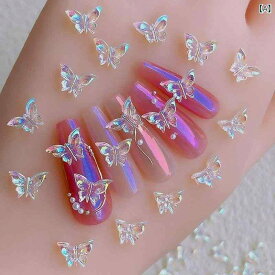 ネイルパーツ デコパーツ 立体 オーロラ 3D 蝶々 レジン ぷっくり ニュアンスネイル セルフネイル ハンドメイド DIY ジェルネイル ネイルアート ネイルデコレーション 10個セット