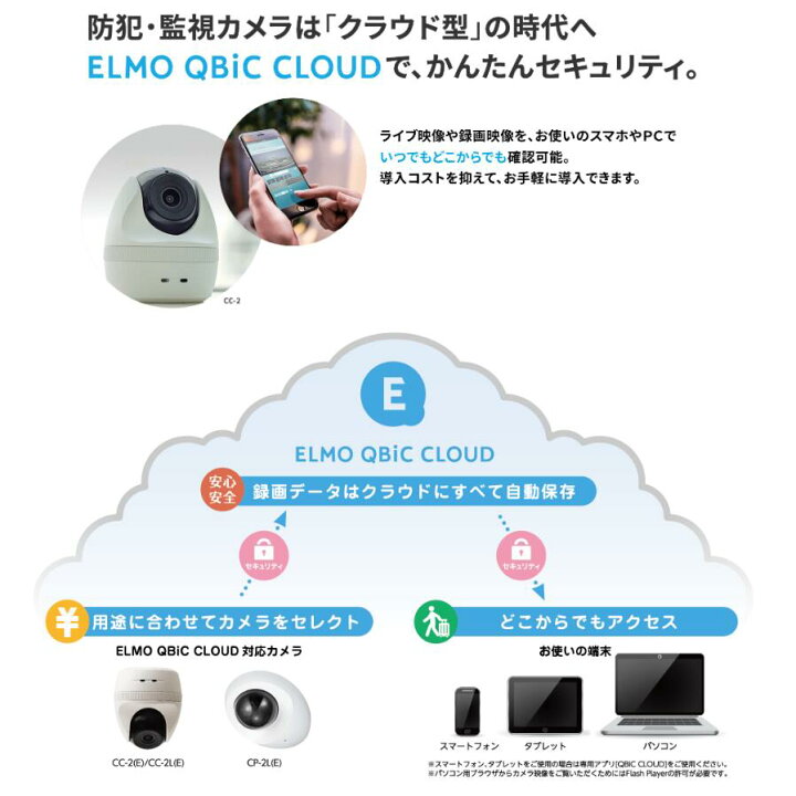 楽天市場】QBiC CLOUD CP-2Lクラウド型セキュリティカメラ エルモ IP66 
