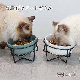 【ポイント2倍】シンプル傾斜ボウル 猫用食器台 シンプル 食洗機可 可愛い 陶器 犬 猫 水飲みボウル ペット用食器 大きめフードボウル 食器代 キャットフード ドッグフード フードボウル スタンド付き トレー付き 食べやすい傾斜付き 陶器ボウル 金属台付き