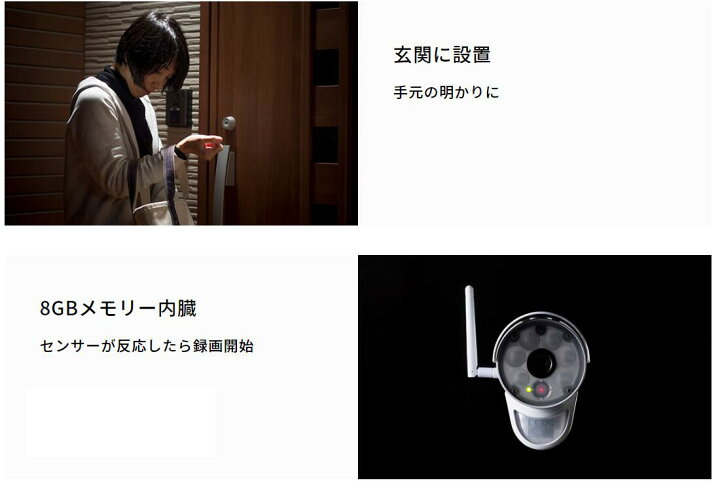楽天市場】ネットでlightライト NS-72NC/W 玄関防犯カメラ NSK製品正規 