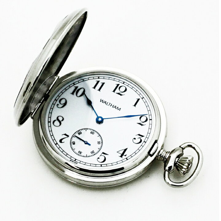送料無料】WALTHAM/ウォルサム/懐中時計/手巻き時計/シルバー/ホワイト  