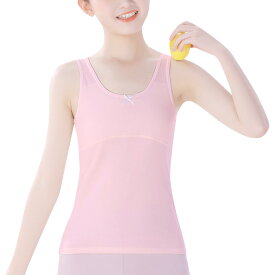 かくれんぼインナー キッズ 胸二重 タンクトップ キッズ ガールズ 子供 肌着 女の子 ジュニア 年間 下着 インナー 綿 コットン 無地 ノースリーブ カップなし 小学生 学校 制服 トップス カップなし ストレッチ 伸びる アンダーゴムなし
