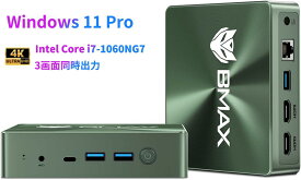 【Intel Core i7-1060NG7 Windows 11 Pro 】ミニPC 16GB DDR4 1TB SSD miniPC 最大3.8GHz 4コア8スレッド 拡張可能 静音性 省電力 4K 60Hz 3画面同時出力 Type-C HDMI*2/USB*3/ Wi-Fi6 2.4+5G/BT5.2/ RJ45-1000M-LAN