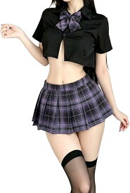 ★過激 制服 コスプレ 5点セット 半袖トップス ミニスカート ネクタイ ニーハイ付き JK風 セーラー服 学園風 レディース ハロウィン クリスマス 仮装 コスチューム 大人用 可愛い イベント パーティー 送料無料