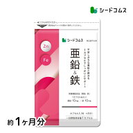 亜鉛＆鉄 約1ヶ月分 1カプセルで亜鉛10mg 鉄分10mg 栄養機能食品 同時補給 ミネラル サプリ 鉄分