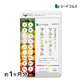 マルチビタミン＆マルチミネラル（約1ヶ月分）送料無料 サプリ サプリメント 健康 美容 ビタミンA ビタミンB ビタミンC ビタミンD ビタミンE 葉酸 ナイアシン ミネラル カロテン 鉄 亜鉛 カルシウム