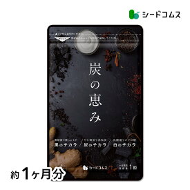 炭の恵み【約1ヶ月分】 炭 サプリ サプリメント 送料無料 乳酸菌 炭サプリ オリゴ糖 りんご繊維 食物繊維 黒酢 もろみ 黒生姜 ヤシ殻炭 赤松炭