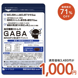 【10/4 20:00開始★ポイント20倍×1,000円ポッキリ】血圧 睡眠 ストレス GABA 1ヵ月分 機能性表示食品 GABA1粒100mg配合 テアニン トリプトファン グリシン【新商品2021】