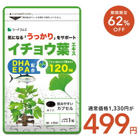 【8/4からタイムセール499円】イチョウ葉エキス（約1ヶ月分）ネコポス送料無料　サプリ　イチョウ葉　サプリメント DHA EPA