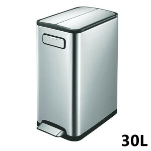 EKO エコフライステップビン 30L EK9377MT-30L シルバー ゴミ箱 キャスター付き 蓋付き ペダル 【代引不可】